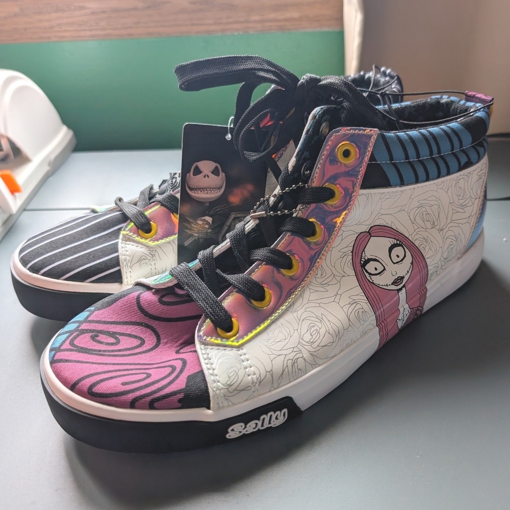 Disney Nightmare Before Christmas Jack Sally High Top Sneakers Size 9 New Goth
